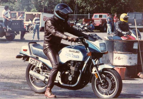 83 Suzuki GS 550 This was the first bike I raced. I had raced cars, but had been away from it for some time. A friend talked me into trying the bike, and I was hooked. I started in the brackets, moved to Stock class racing and set a few National Records. I eventually kept wanting to go faster, so I moved to the GSX-R 750 and then to my Pro Gas bike.