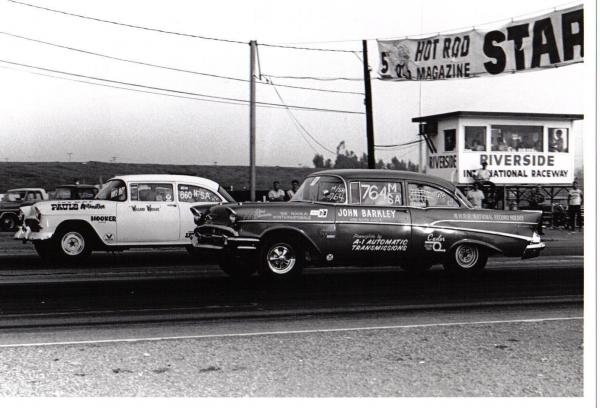 John Barkley vs Willard Wright Hot Rod Magazine 1968. Picture taken about a second and a half after the at line picture