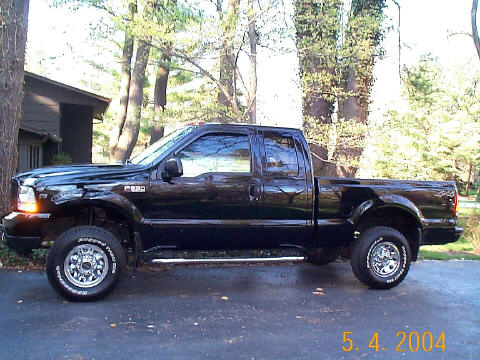 02 Ford F 250  My current daily driver with a K&N FIPK. This is the simplest, most efficient mod you can make. Lots of other little stuff done to it, but just keeping it simple. It pulls a neighbors 30' racecar trailer with no trouble, and I just plain, flat like it.