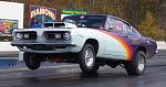 This is my weekly bracket car, it's a 67 Barracuda with a 340, has run a best of 10.48 @ 127.