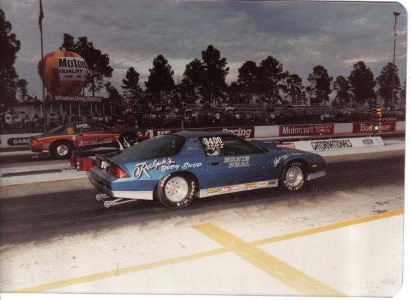 Gators 1987 second time out with the Camaro, got the class win here against Larry Cunningham via hole shot