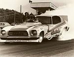 Low Rider Yellow Funny Car at Connecticut Dragway...41" tall to top of roof...lay-down driver style...blew blower off it...first time out...