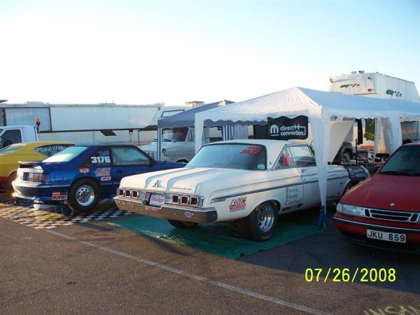 Our space in the S/SS pit at Mantorp Park 2008.
Second race with the car