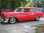 Dad's just finished hot rod, 1956 chevy 2dr 150 wagon