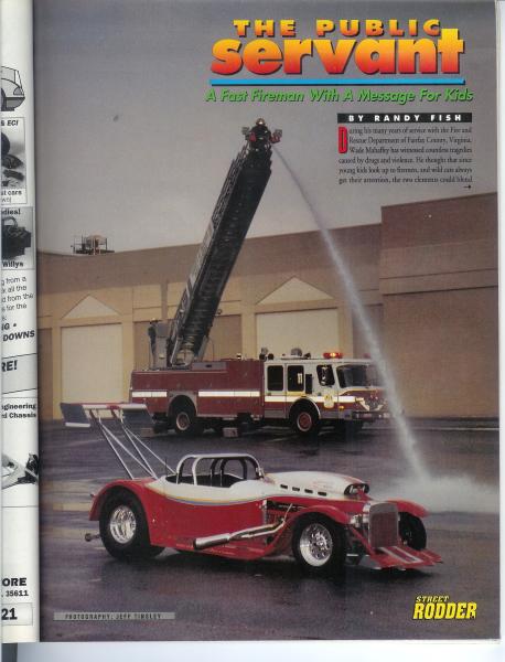 Street Rodder Magazine feature Sept.93 (and no the car was not getting wet) The water was landing about 200 feet away.  Again this was Jeff Tensley with a majic lens.