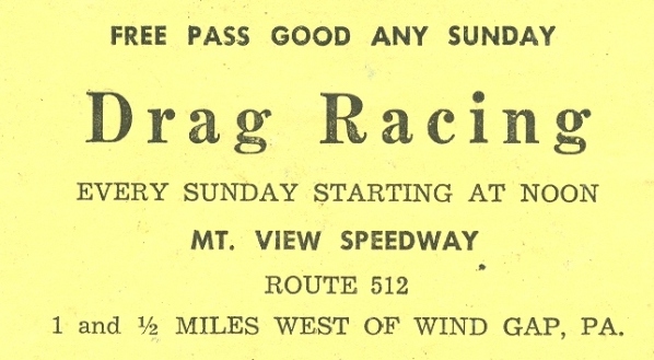 Mt.View Speedway 1/8 mile drags 1968