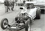 November 1984 Santa Pod England . 
Now in a newly purchased 23 roadster with 331 small block chevy.