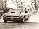 Bill's Nova in action at Dragway 42. He won modified there at the 1977 AHRA Grand Nationals