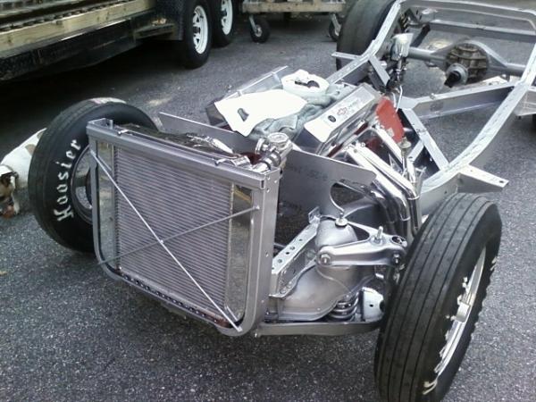 The Radiator fits the Stock Corvette core support very nicely.  I am very close to putting the body back on the frame now. Getting ready to run the brake lines and fuel line, then the rear shock detail and then it's body on time!